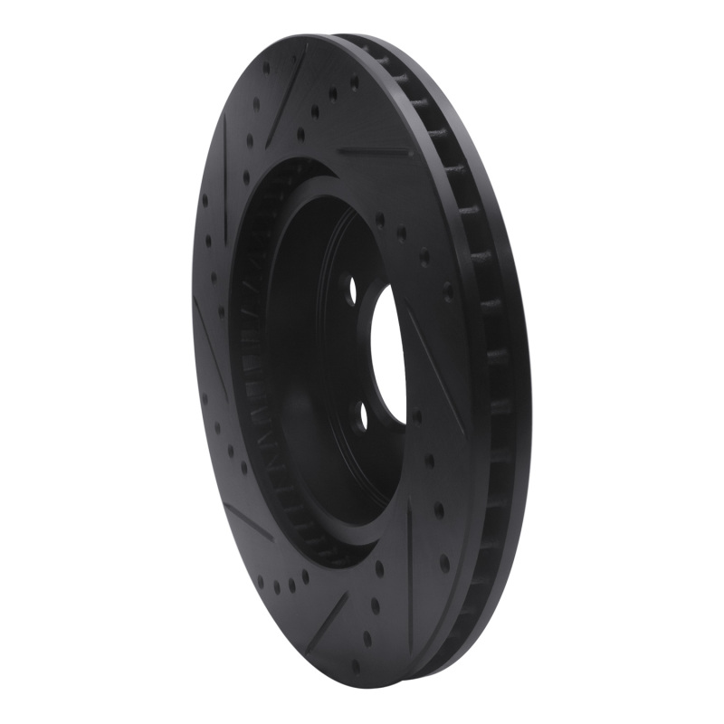 Chrysler 300 Brake Rotor (1) - Front Right - R1 Concepts - Drilled & Slotted - Black - `05-`23